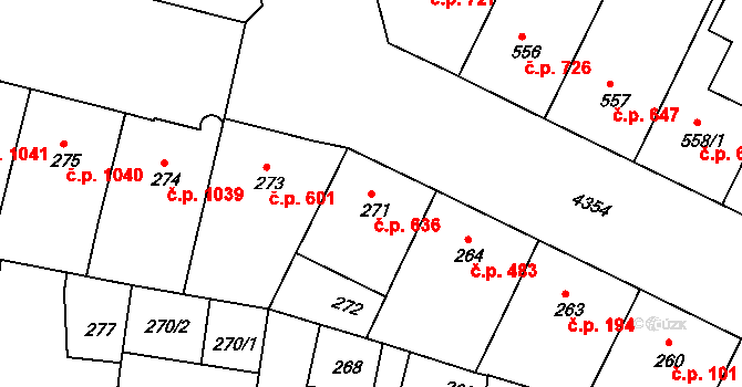 Žižkov 636, Praha na parcele st. 271 v KÚ Žižkov, Katastrální mapa