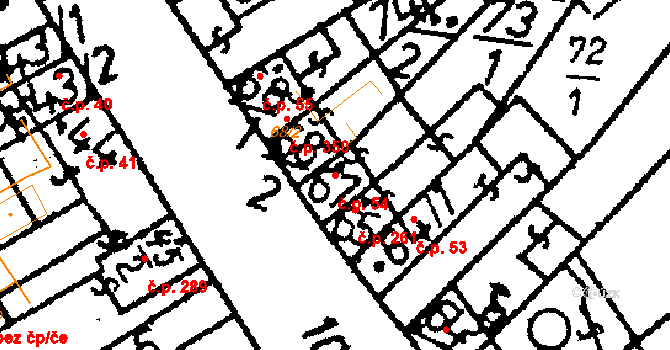 Žiželice 54 na parcele st. 67 v KÚ Žiželice nad Cidlinou, Katastrální mapa