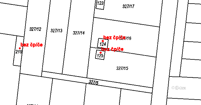 Třebíč 41751779 na parcele st. 125 v KÚ Slavice, Katastrální mapa