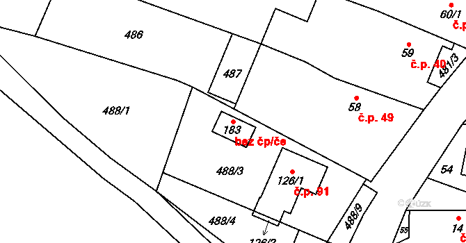 Opava 43799779 na parcele st. 183 v KÚ Podvihov, Katastrální mapa