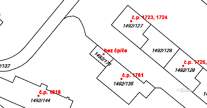 Sokolov 44372779 na parcele st. 1492/171 v KÚ Sokolov, Katastrální mapa