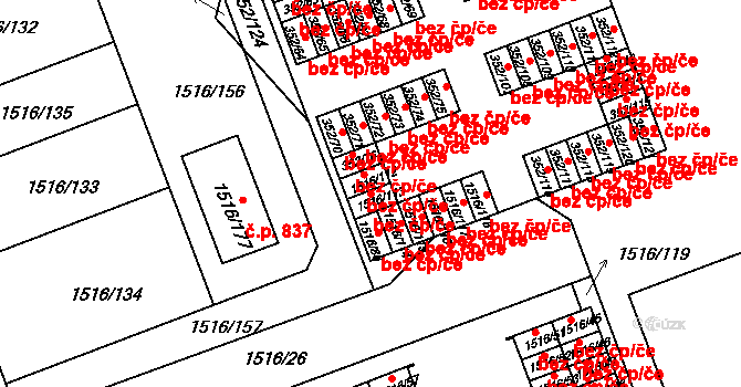 Březnice 44453779 na parcele st. 1516/113 v KÚ Březnice, Katastrální mapa