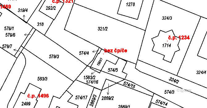 Třebechovice pod Orebem 46623779 na parcele st. 1583/1 v KÚ Třebechovice pod Orebem, Katastrální mapa
