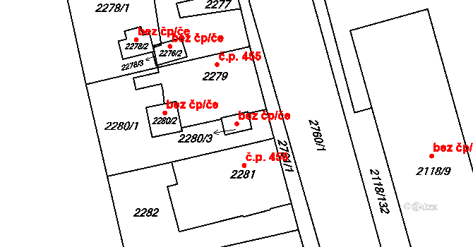Opava 48434779 na parcele st. 2280/3 v KÚ Kylešovice, Katastrální mapa