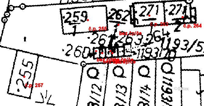 Bělčice 48926779 na parcele st. 261 v KÚ Bělčice, Katastrální mapa