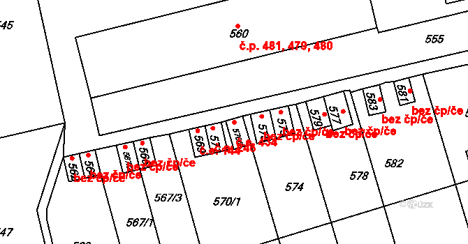 Velké Opatovice 434 na parcele st. 570/2 v KÚ Velké Opatovice, Katastrální mapa