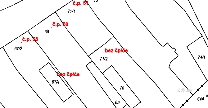 Strachotice 96427779 na parcele st. 71/2 v KÚ Strachotice, Katastrální mapa