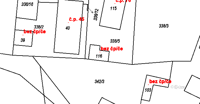 Chvalovice 100118780 na parcele st. 116 v KÚ Chvalovice u Netolic, Katastrální mapa