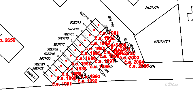 Jihlava 1998 na parcele st. 5027/25 v KÚ Jihlava, Katastrální mapa