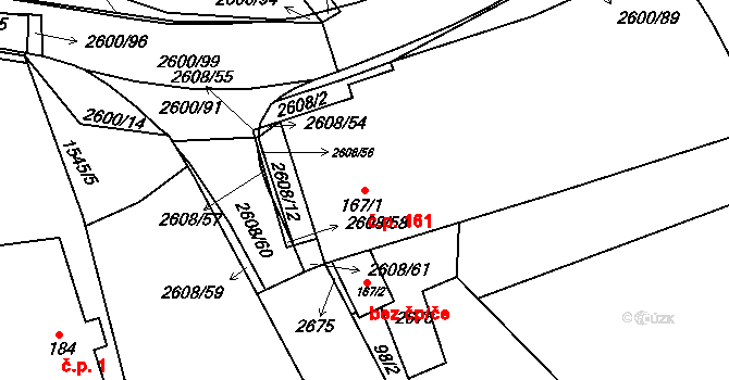 Horní Cerekev 161 na parcele st. 167/1 v KÚ Horní Cerekev, Katastrální mapa