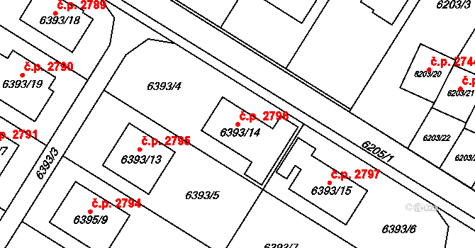 Frýdek 2796, Frýdek-Místek na parcele st. 6393/14 v KÚ Frýdek, Katastrální mapa