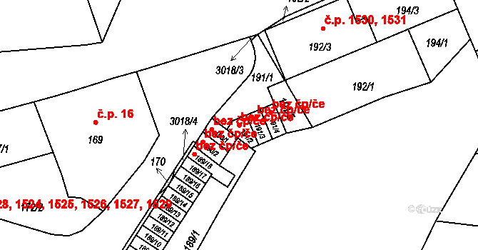 Praha 40370780 na parcele st. 191/2 v KÚ Nusle, Katastrální mapa
