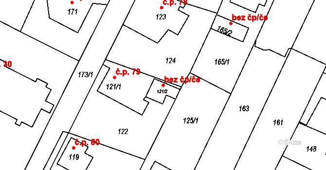 Boršov nad Vltavou 44067780 na parcele st. 121/2 v KÚ Boršov nad Vltavou, Katastrální mapa