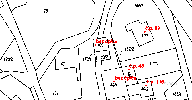 Řetůvka 45514780 na parcele st. 169 v KÚ Řetůvka, Katastrální mapa