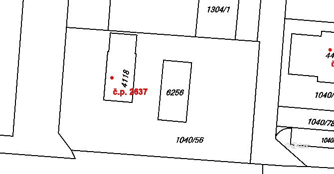 Rožnov pod Radhoštěm 48963780 na parcele st. 6256 v KÚ Rožnov pod Radhoštěm, Katastrální mapa