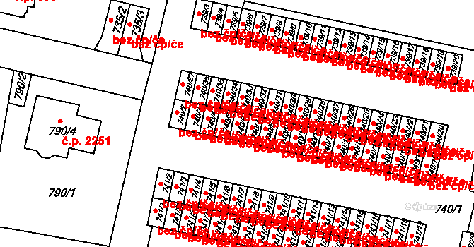 Sokolov 49501780 na parcele st. 740/6 v KÚ Sokolov, Katastrální mapa
