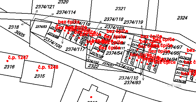 Praha 49877780 na parcele st. 2374/101 v KÚ Braník, Katastrální mapa