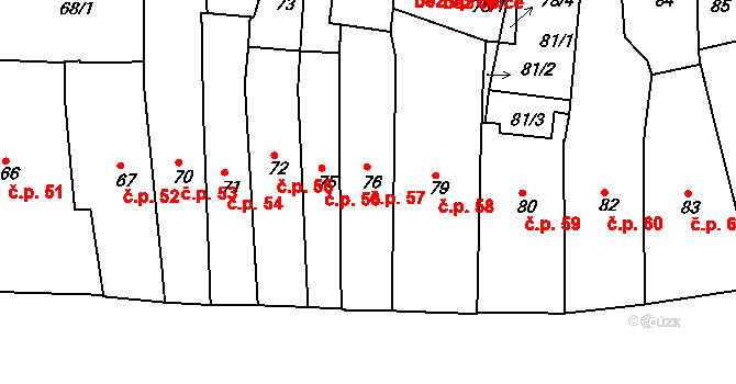 Jaroměř 57 na parcele st. 76 v KÚ Jaroměř, Katastrální mapa