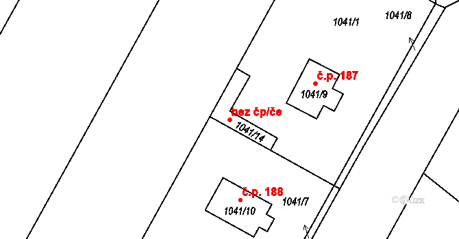 Hlízov 82294780 na parcele st. 1041/14 v KÚ Hlízov, Katastrální mapa