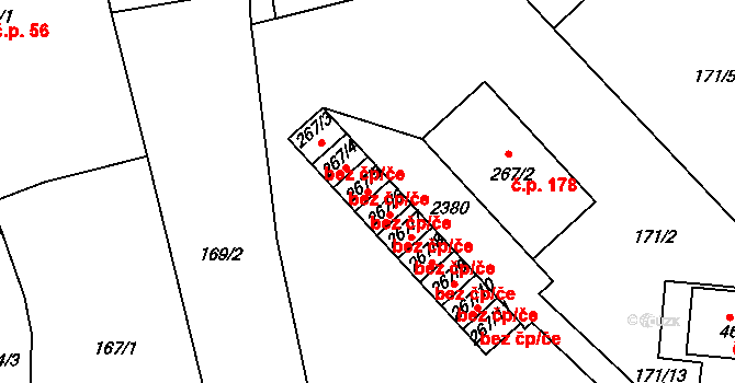 Košetice 82352780 na parcele st. 267/5 v KÚ Košetice, Katastrální mapa