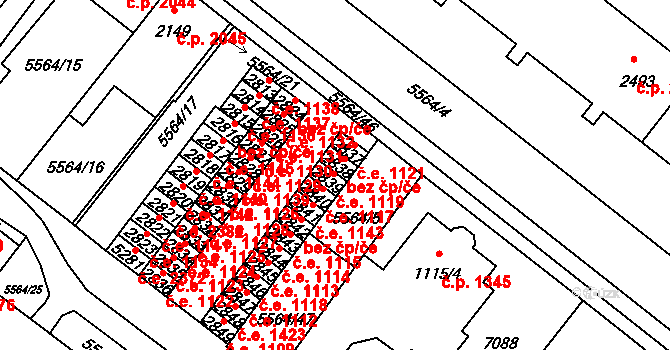 Žatec 1119 na parcele st. 2839 v KÚ Žatec, Katastrální mapa