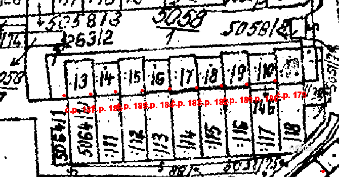 Pasohlávky 183 na parcele st. 263/7 v KÚ Pasohlávky, Katastrální mapa
