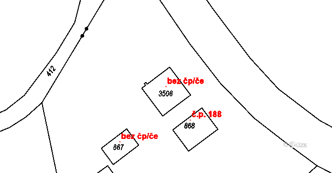 Medlov 104261781 na parcele st. 3506 v KÚ Medlov u Uničova, Katastrální mapa