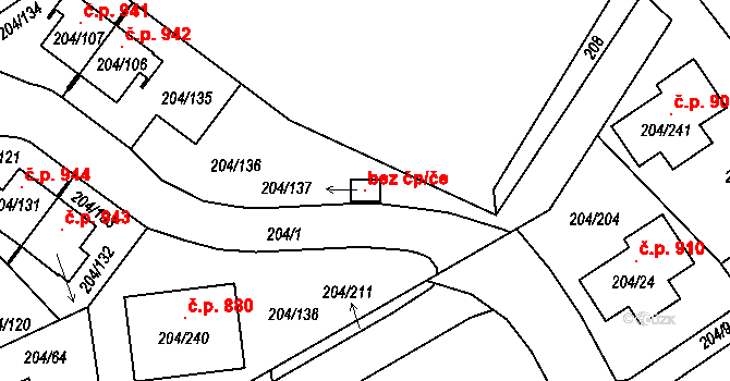 Lipno nad Vltavou 119105781 na parcele st. 204/137 v KÚ Lipno nad Vltavou, Katastrální mapa