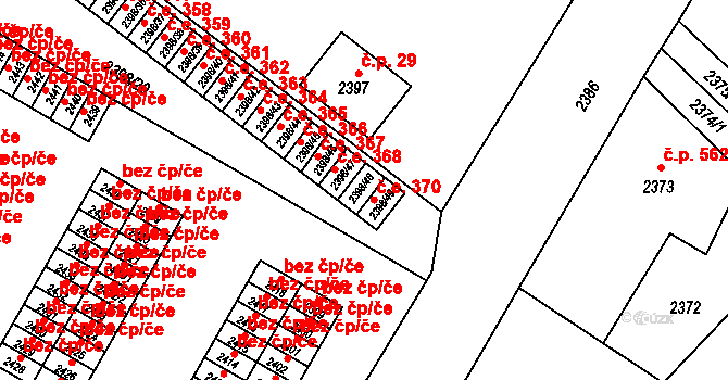 Nový Bor 369 na parcele st. 2398/48 v KÚ Nový Bor, Katastrální mapa
