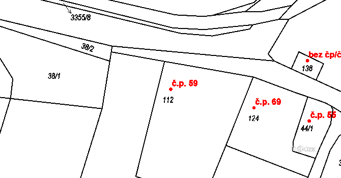 Bohunice 59, Všemyslice na parcele st. 112 v KÚ Bohunice nad Vltavou, Katastrální mapa