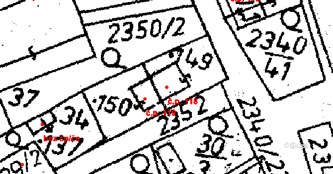 Těmice 118 na parcele st. 149 v KÚ Těmice u Kamenice nad Lipou, Katastrální mapa