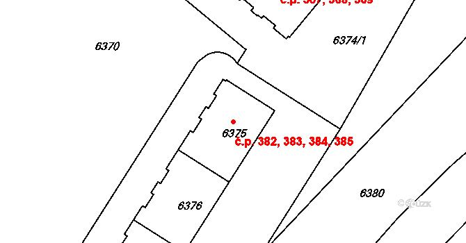 Liberec V-Kristiánov 382,383,384,385, Liberec na parcele st. 6375 v KÚ Liberec, Katastrální mapa