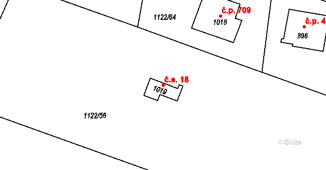 Rtyně v Podkrkonoší 18 na parcele st. 1019 v KÚ Rtyně v Podkrkonoší, Katastrální mapa