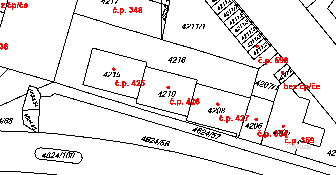 Doudlevce 426, Plzeň na parcele st. 4210 v KÚ Plzeň, Katastrální mapa