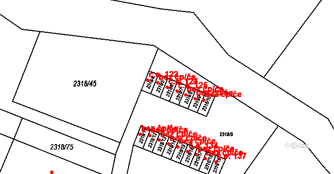 Rumburk 1 124, Rumburk na parcele st. 2318/6 v KÚ Rumburk, Katastrální mapa