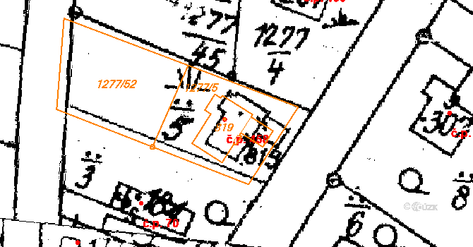 Lukov 458 na parcele st. 819 v KÚ Lukov u Zlína, Katastrální mapa