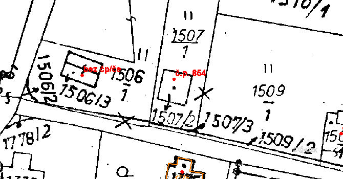 Rychnov u Jablonce nad Nisou 854 na parcele st. 1507/2 v KÚ Rychnov u Jablonce nad Nisou, Katastrální mapa