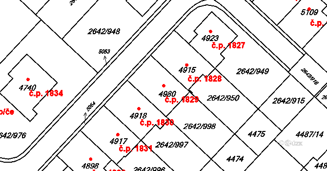 Kuřim 1829 na parcele st. 4980 v KÚ Kuřim, Katastrální mapa