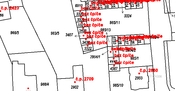 Jablonec nad Nisou 2022, Katastrální mapa