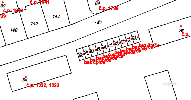 Kladno 38574781 na parcele st. 68 v KÚ Kročehlavy, Katastrální mapa