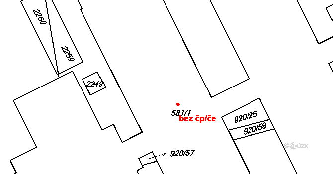 Sobotka 39792781 na parcele st. 581/1 v KÚ Staňkova Lhota, Katastrální mapa