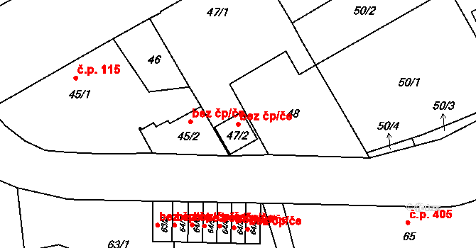 Liberec 40821781 na parcele st. 47/2 v KÚ Horní Růžodol, Katastrální mapa
