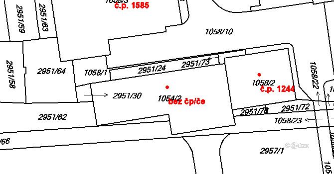 Holešov 41055781 na parcele st. 1054/2 v KÚ Holešov, Katastrální mapa