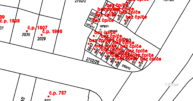 Žatec 43138781 na parcele st. 5642 v KÚ Žatec, Katastrální mapa