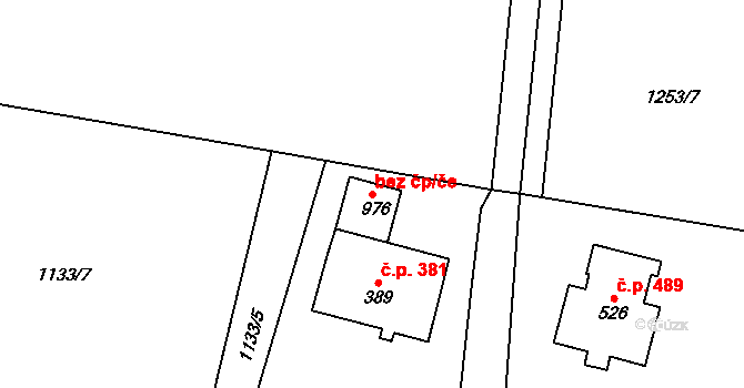 Bublava 43141781 na parcele st. 976 v KÚ Bublava, Katastrální mapa