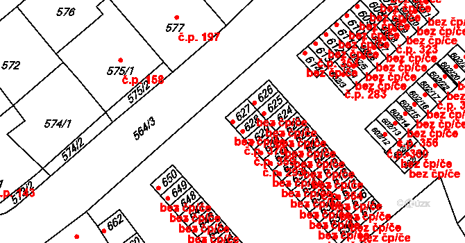 Přerov 43853781 na parcele st. 627 v KÚ Újezdec u Přerova, Katastrální mapa