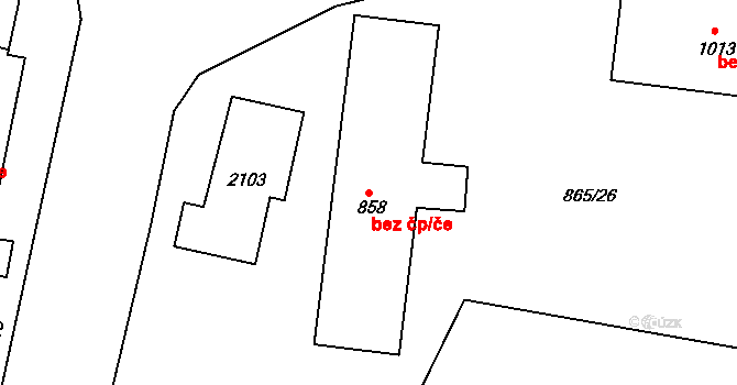 Rynholec 44446781 na parcele st. 858 v KÚ Rynholec, Katastrální mapa