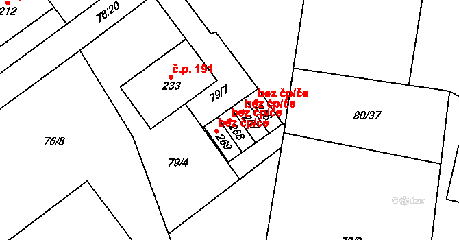 Šošůvka 46034781 na parcele st. 268 v KÚ Šošůvka, Katastrální mapa
