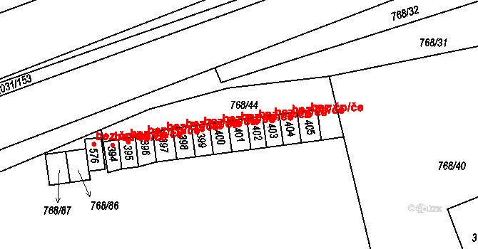 Merklín 46228781 na parcele st. 401 v KÚ Merklín u Přeštic, Katastrální mapa