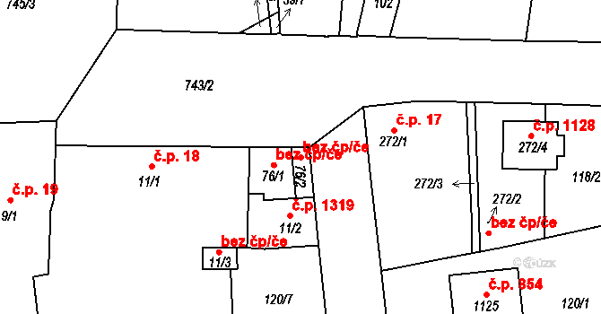 Pardubice 46778781 na parcele st. 76/2 v KÚ Svítkov, Katastrální mapa